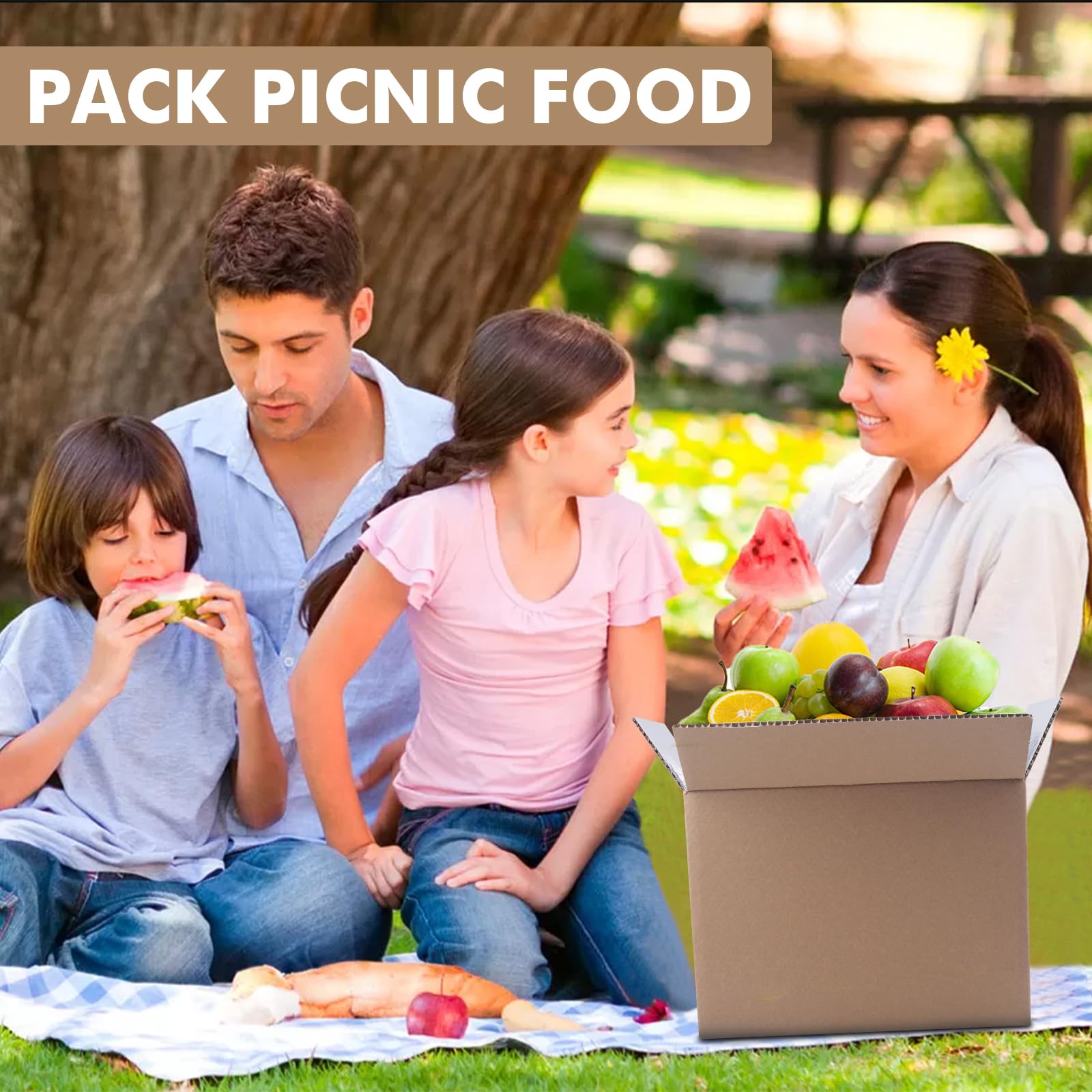 Cajas de envío aisladas para envío de alimentos congelados, 15.7 x 11.8 x 7.8 pulgadas (paquete de 6), kits de mudanza de cartón de aluminio grande para embalaje por correo, caja de envío