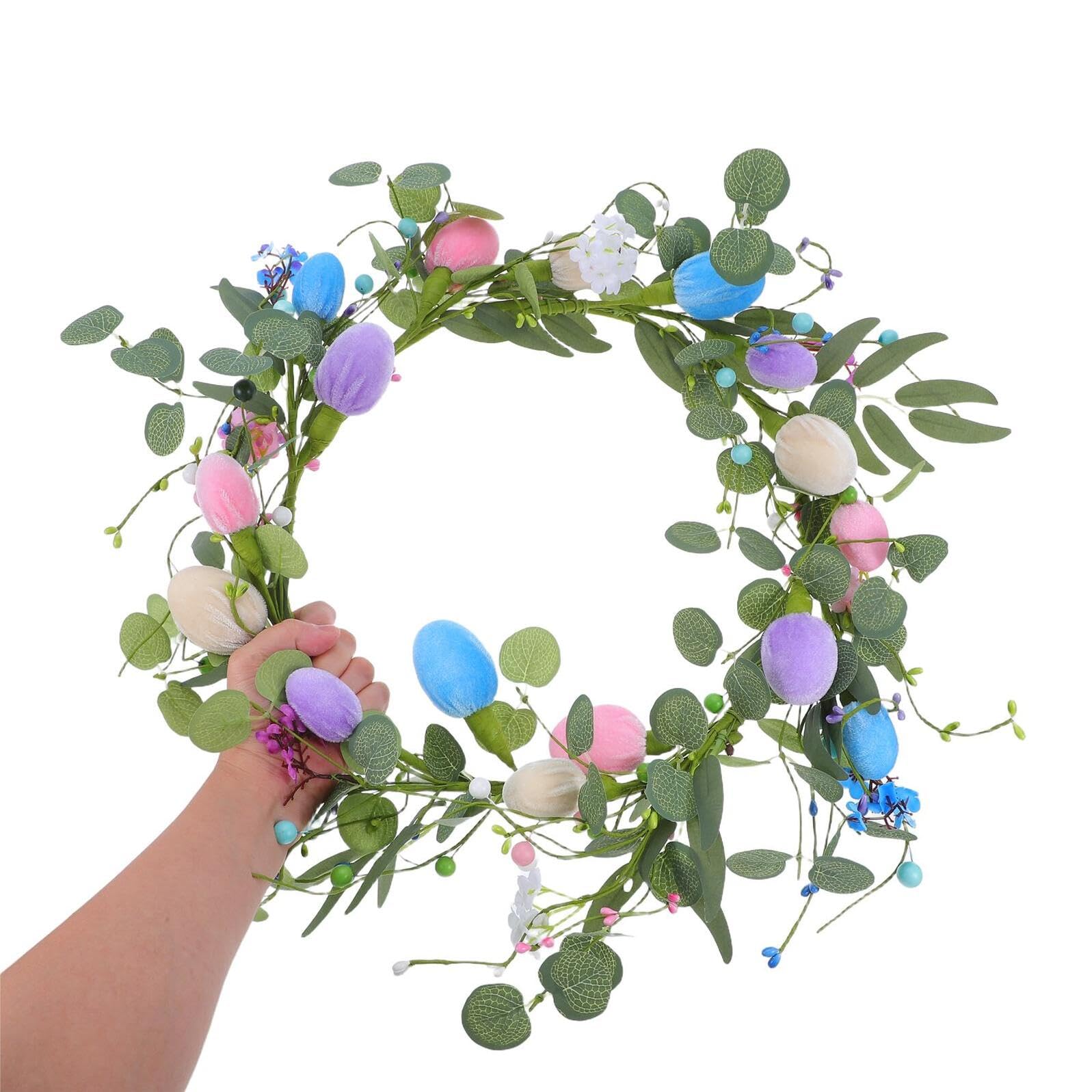 Mikikit Ghirlanda Di Uova Pastello Ghirlanda Per Esterni Decorazioni Pasquali In Stile Fattoria Ghirlande Per Porte D'Ingresso Decorazioni Pasquali Per