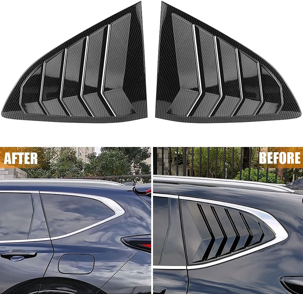 LEXLEY Racing Style Rear Side Window Louvers Air Vent/Louvers Scoop Cover Blinds For Honda CRV 2017 2018 2019 2020 2021 2022-Carbon fiber black