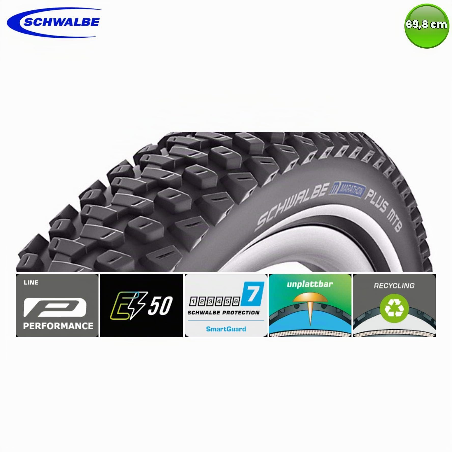 2 x Schwalbe Marathon Plus MTB Fahrraddecke 27,5 x 2.25 57-584 + 2 Schläuche SV19