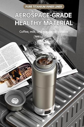 Miniatura 8 de 520ML Pure Titanium Portable Electric Kettle – FDA Food Contact Tested, Dual Voltage 100V-240V, Temp Control, Lightweight, Leak-Proof, Fast Boil