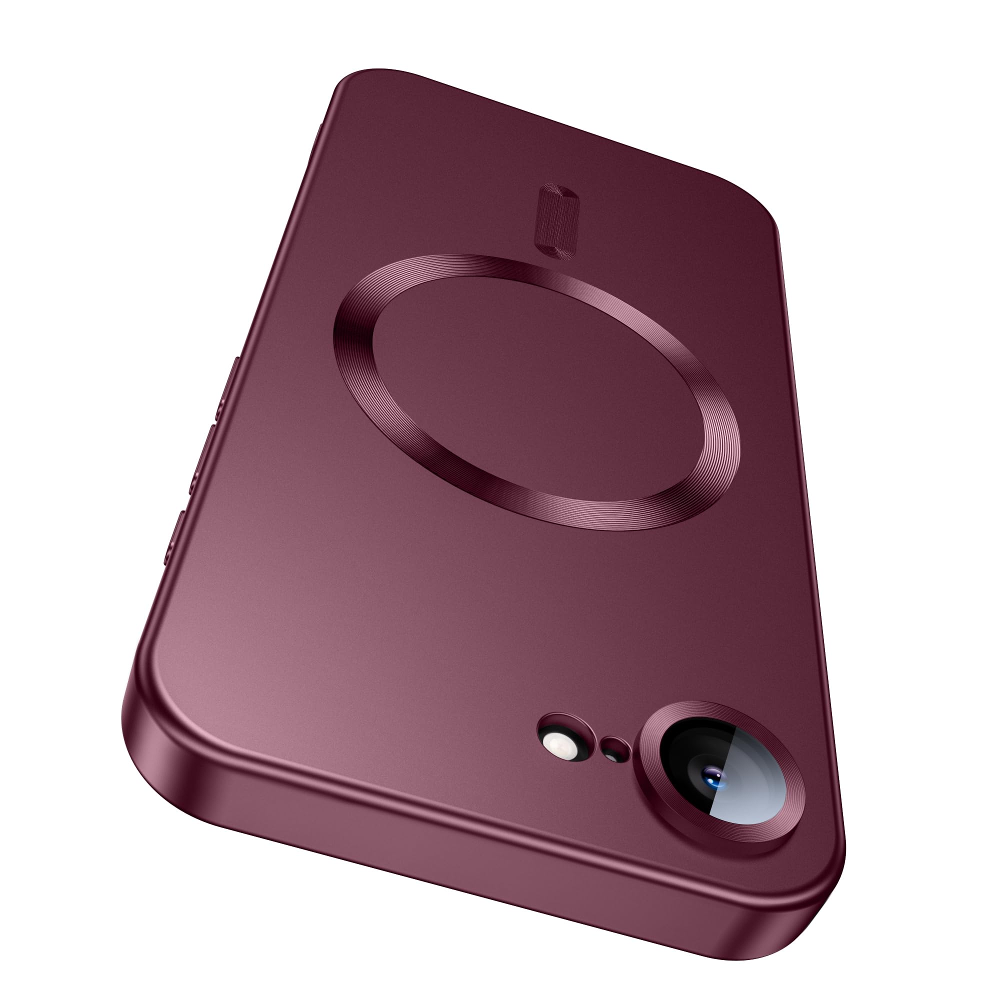 LEKEVO Magnetic for iPhone 16e Case [Compatible with MagSafe][Built-in Camera Lens Protector] Slim Soft Silicone Bumper Shockproof Metallic Luster