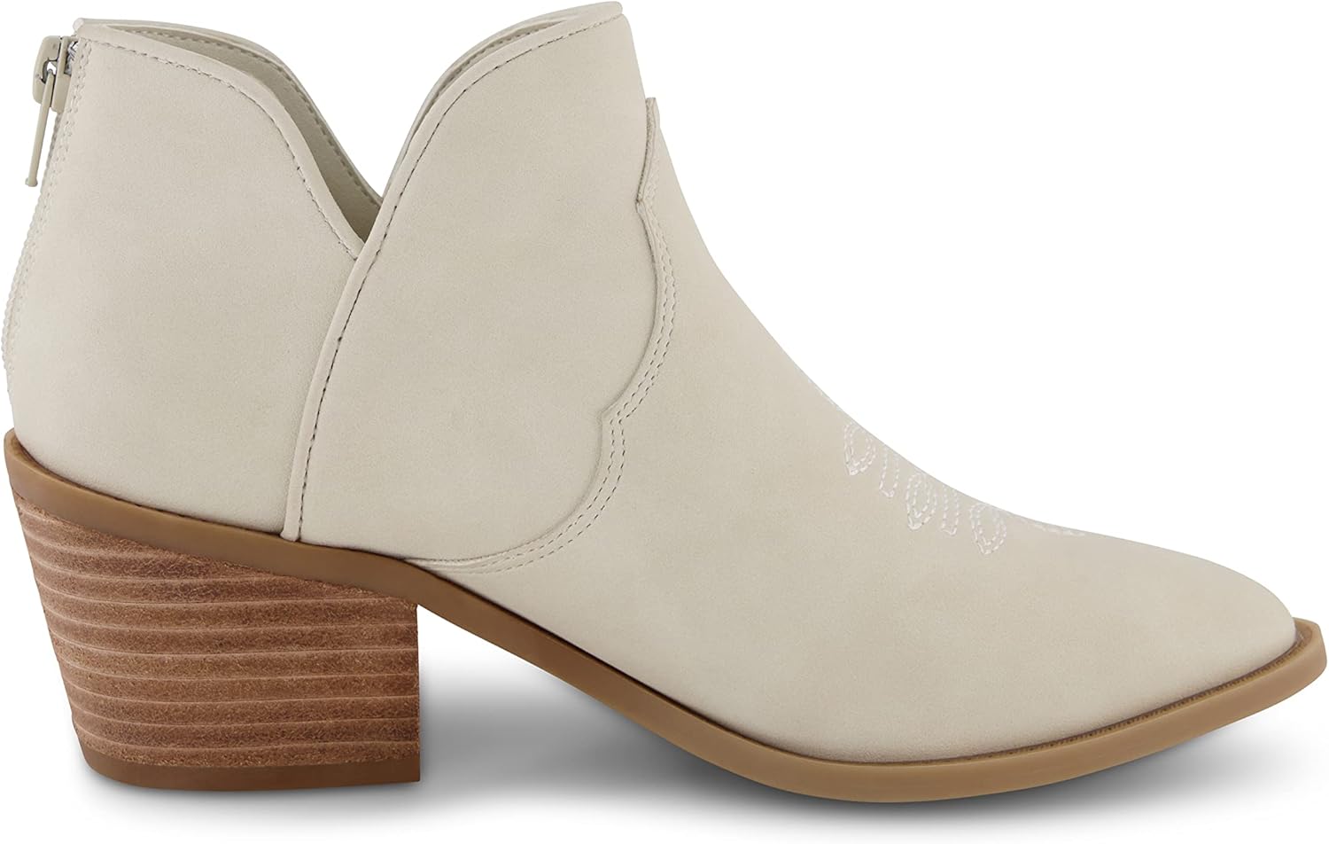 CUSHIONAIRE Rodeo Cowboy Boots for Women, Stylish Short Pointed Toe Western Ankle Boots with Low Block Heel and Back Zipper - Image 4