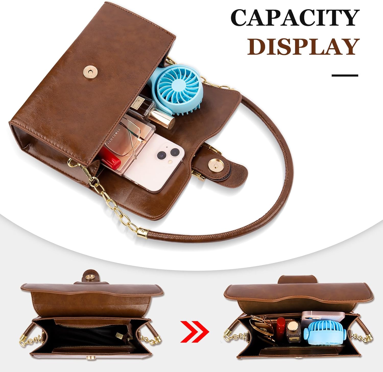 Shoulder Bag for Women, Cute Soft PU Leather Small Crossbody Purses Handbags, Trendy Underarm Bag Tote Purses for Women - Image 5