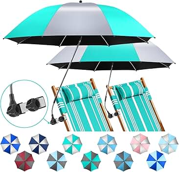 Amazon.com : 2 Pack Chair Beach Umbrella with 360 Universal Clamp