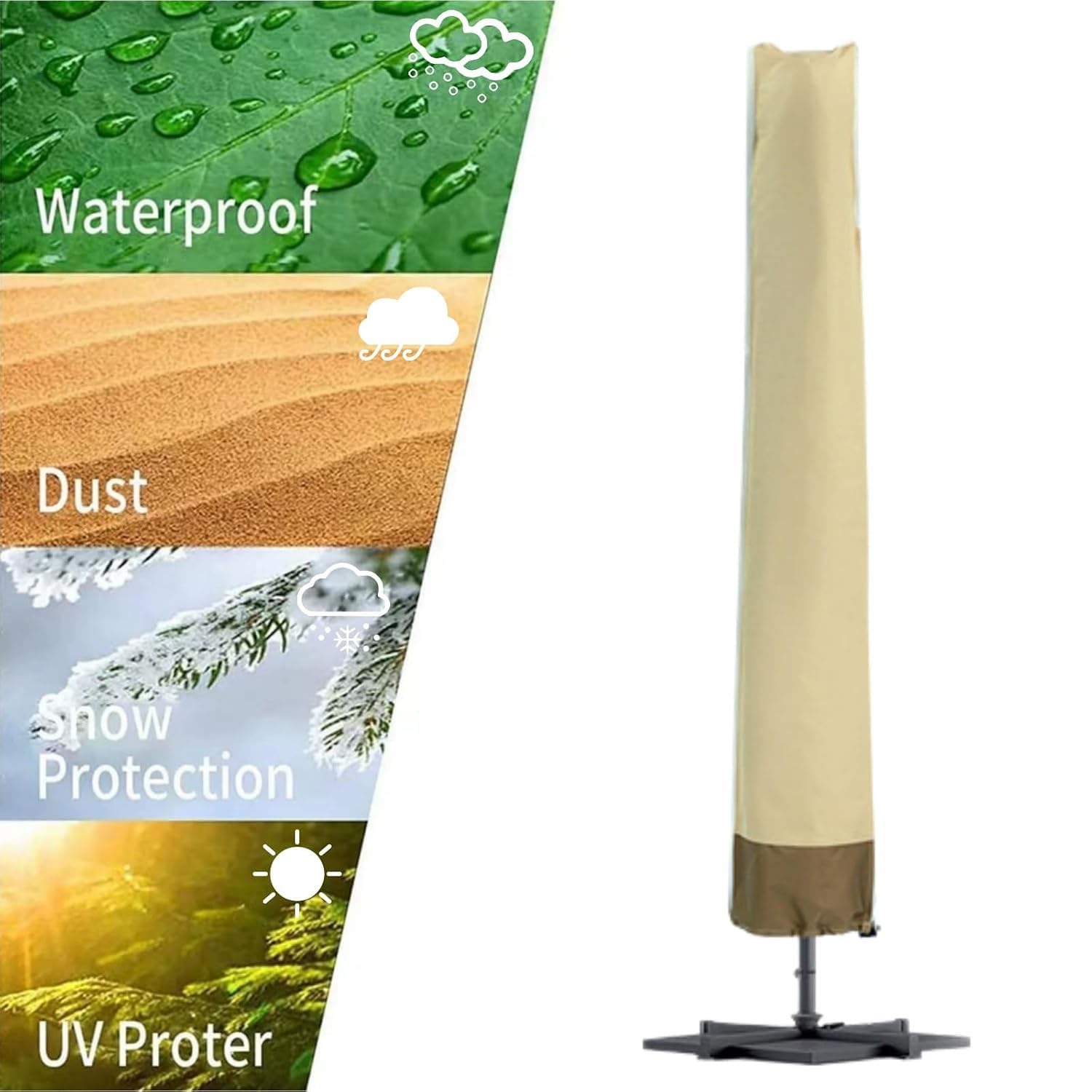 Copertura per Ombrellone a Sbalzo Impermeabile per Ombrelloni da Giardino