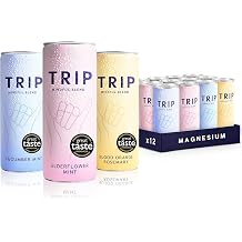 TRIP Mindful Blends - Mixed Pack Sparkling Soda with 1440MG Magnesium + Lion s Mane + Chamomile + Lemon Balm. Low Calorie and Vegan Pack of 12 x 250ml