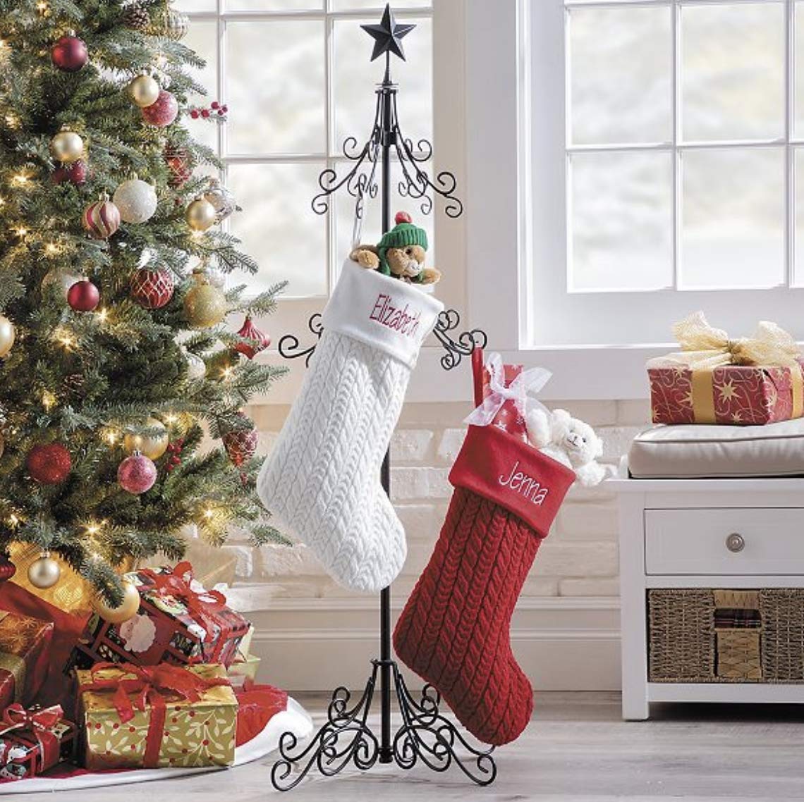 Home & Kitchen Seasonal Décor Tall Metal Christmas Stocking Holder