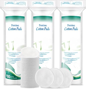 Face Cotton Pads Rounds, 300 PCS Makeup Remover Pads, 100% Pure & Natural Facial Cleansing Round Pad, Soft, Hypoallergenic, Lint-Free, Highly Absorbent