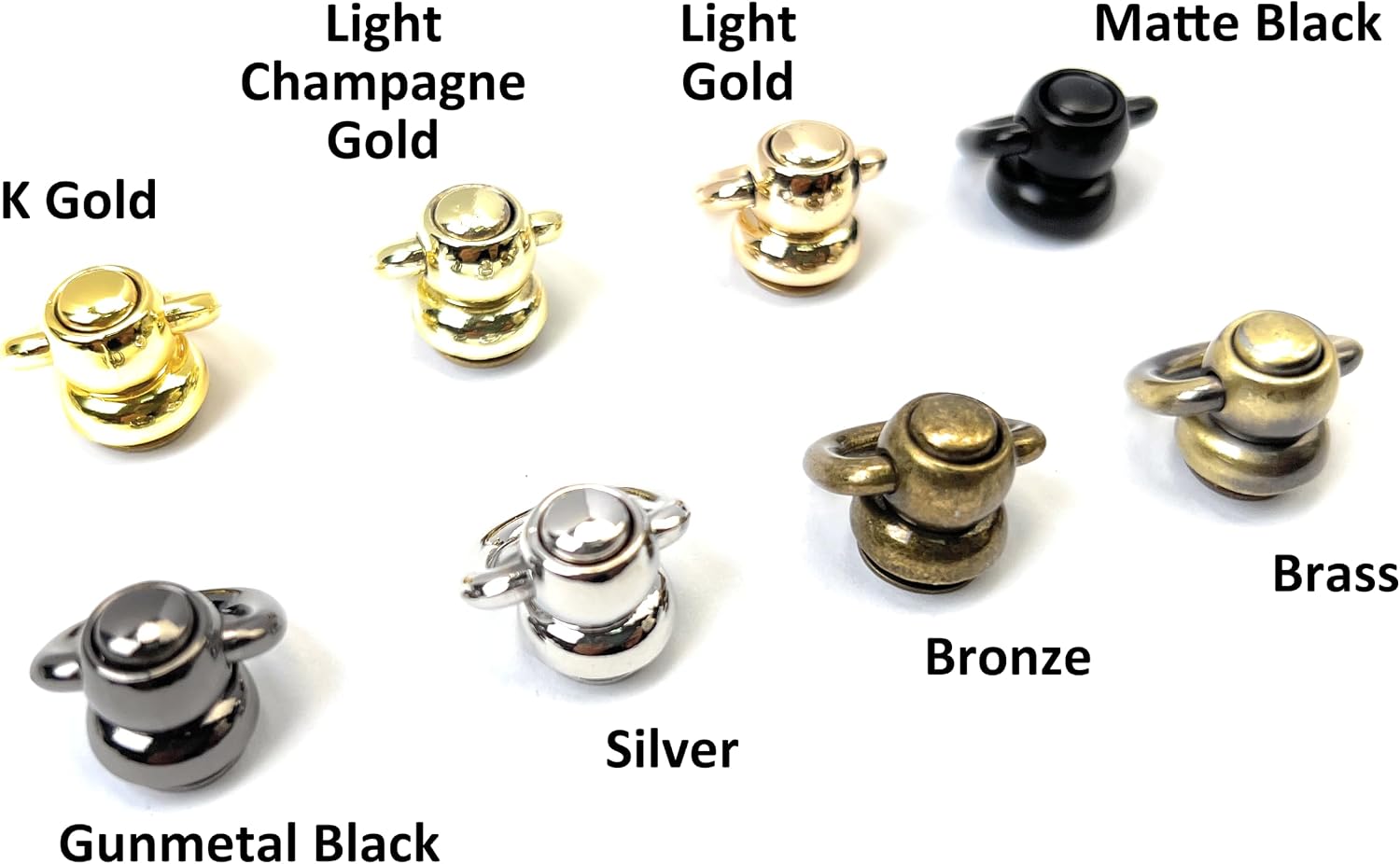 VersaKits 8 Pcs Light Gold Chicago Screw Swivel D Rings image 3