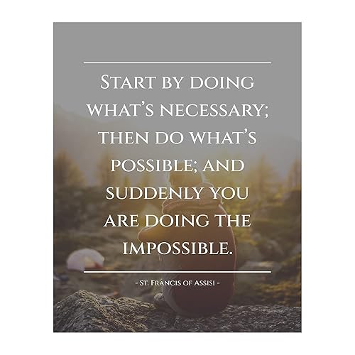 Start By Doing - Inspirational Wall Decor, Motivational Natural Wall Art Is A Great Quotes Photo Print For Living Room Decor, Office Decor, Library,