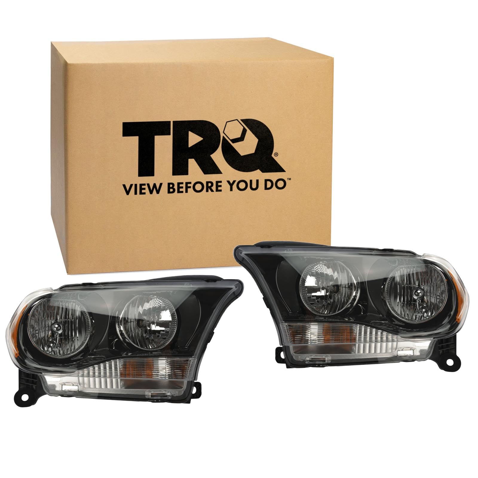 TRQ Headlight Assembly Set for 2011-2012 Dodge Durango