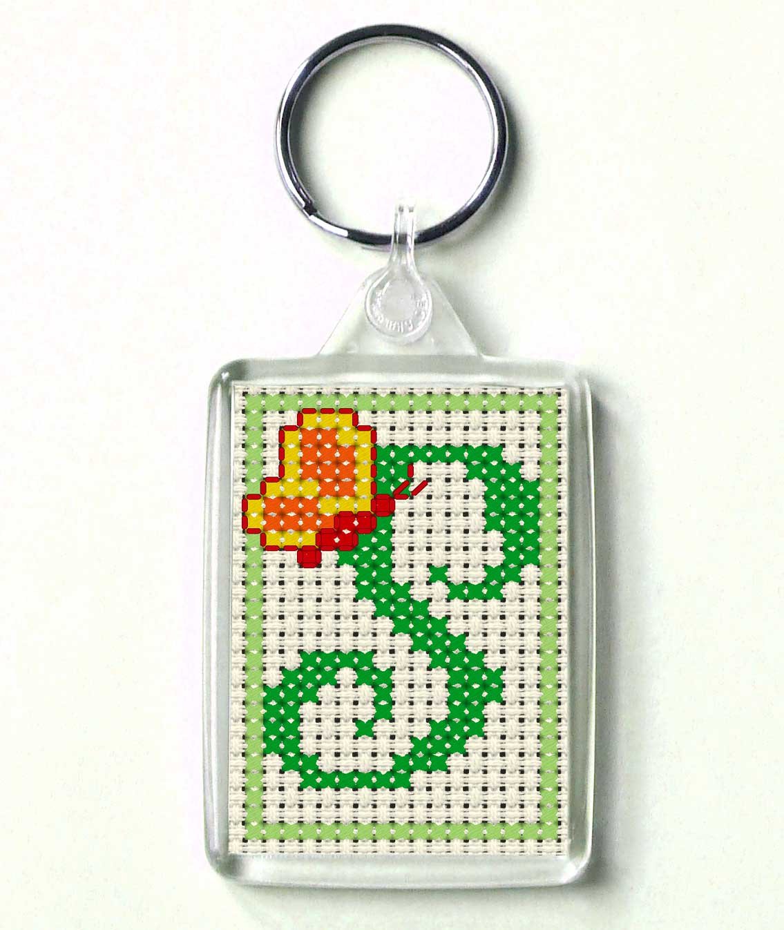 Daisy Hill Designs Whte Alphabet Cross Stitch Key Ring Kit, Letter S