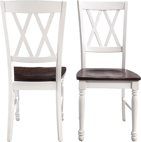 Miniatura 10 de Crosley Furniture Shelby - Juego de mesa de comedor tradicional de 7 piezas para 6, mesas de comedor con sillas de cocina, color blanco envejecido