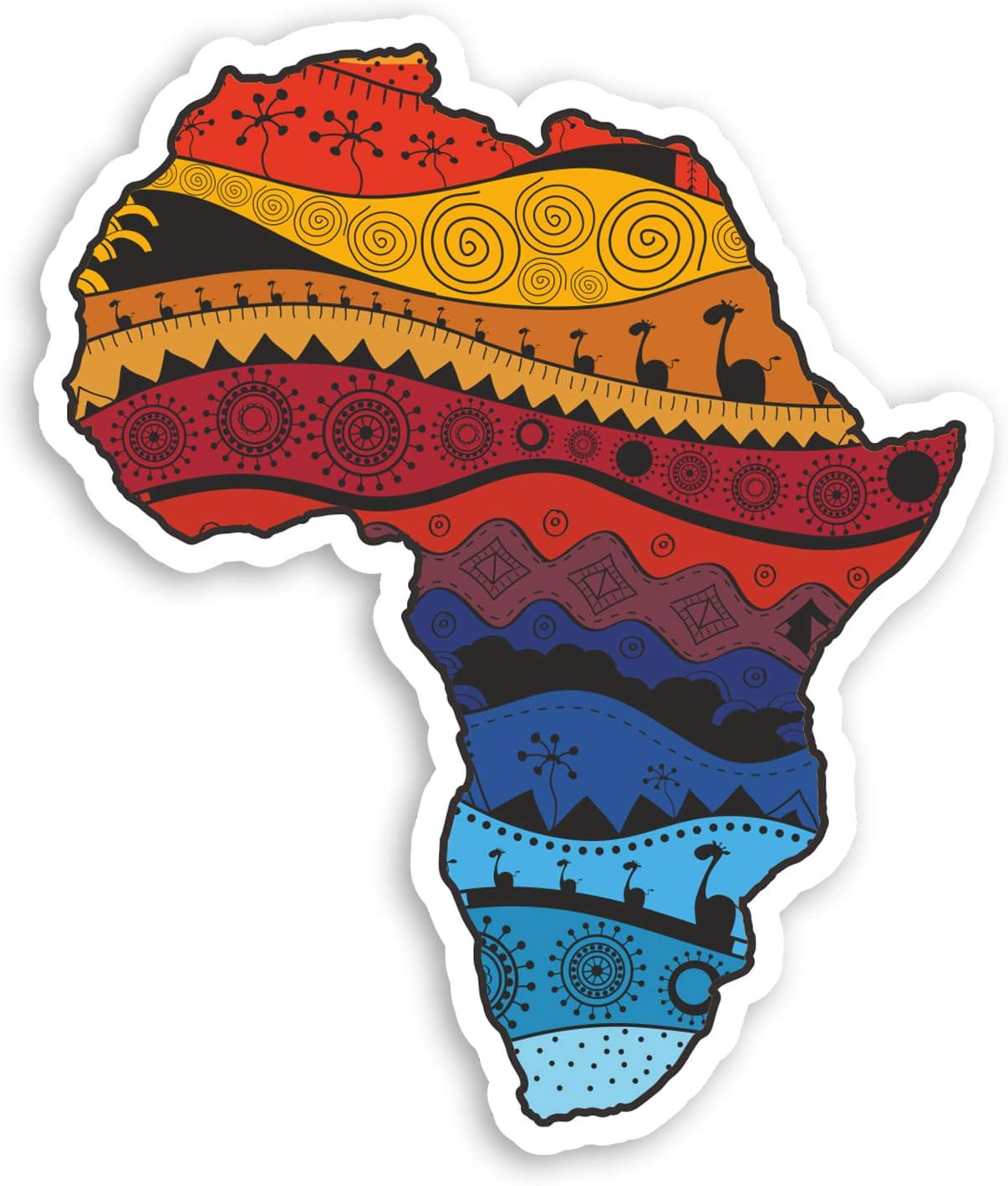2 x 10cm Tribal Africa Map Vinyl Stickers - African Luggage Sticker ...