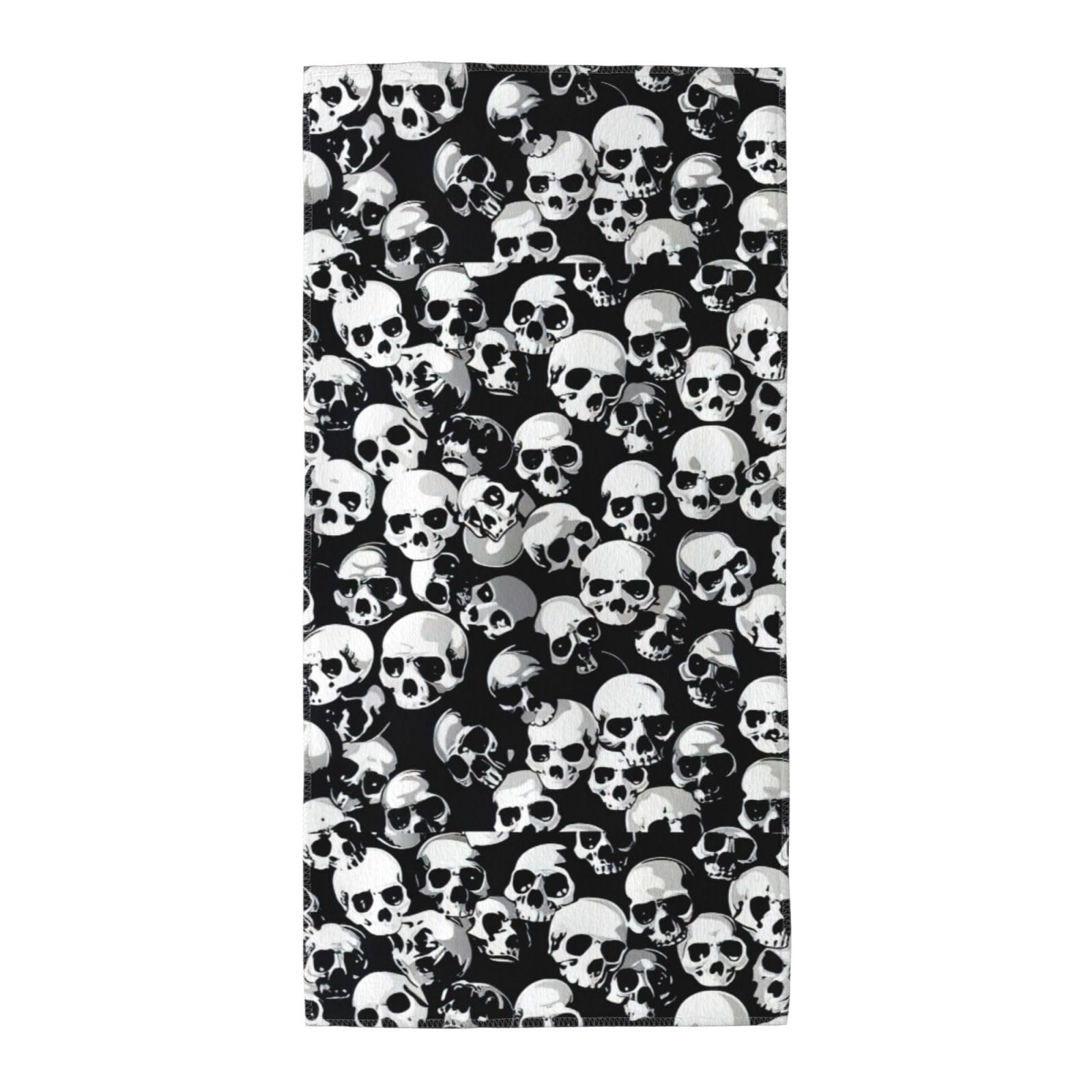 Oazcvbnn Unisex Black Skull Print Extra Long Beach Towel Soft Comfortable Quick-Dry Gym Hiking Picnics Swimming