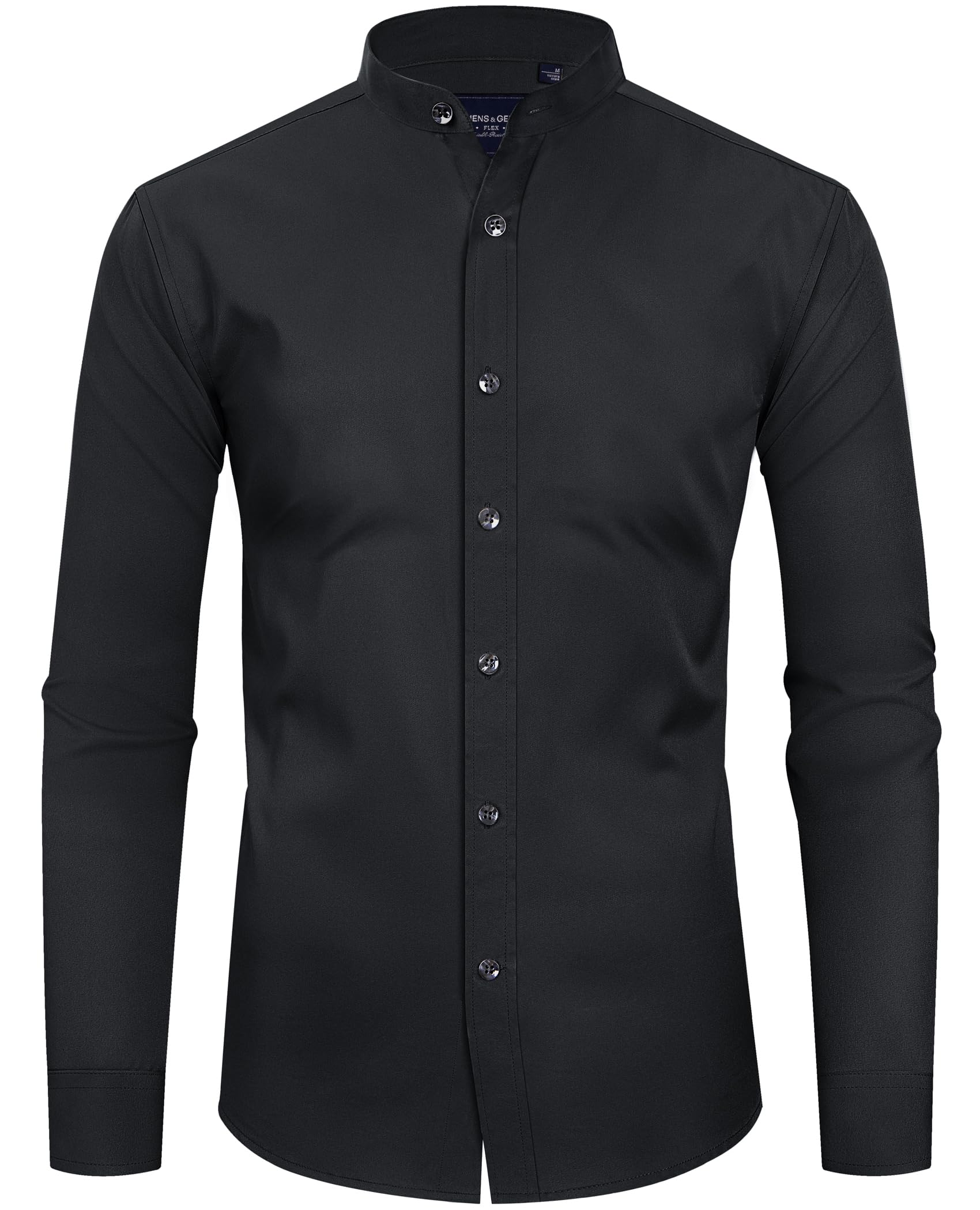 Amazon.com: Alimens & Gentle Men's Banded Collar Dress Shirts Wrinkle