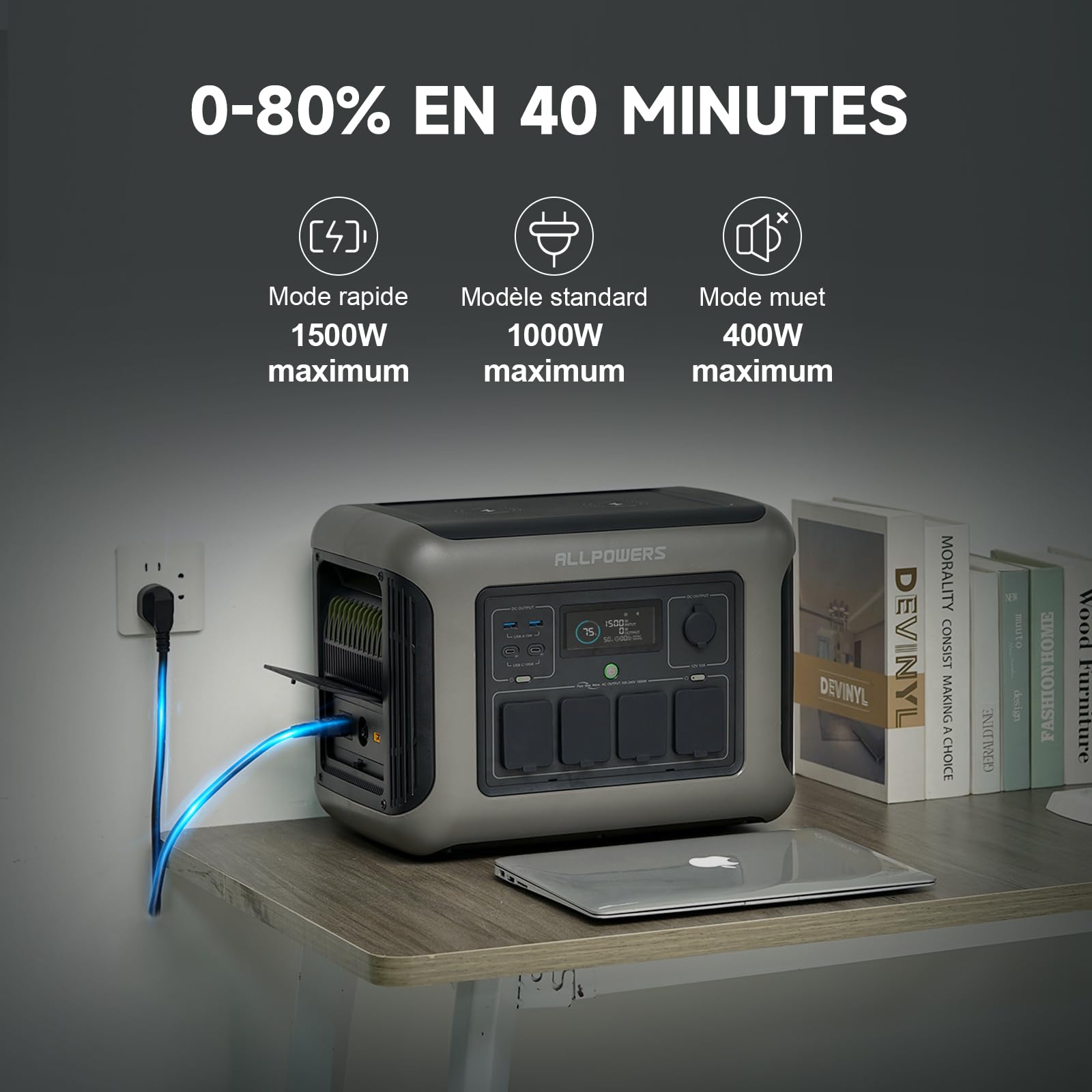 ALLPOWERS R1500 Station Électrique Portable 1152Wh/1800W Batterie LFP