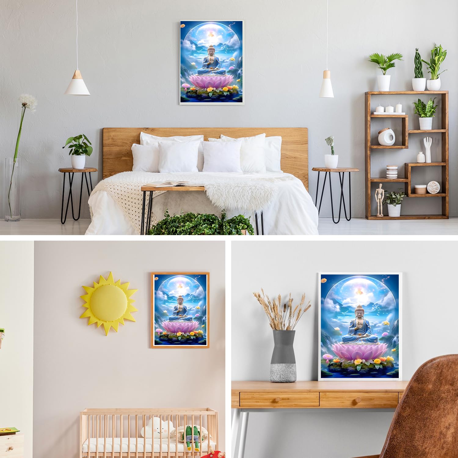 Lotus Blumen Diamond Painting - 5D Diamantbild Zum Selbergestalten, 30x40cm