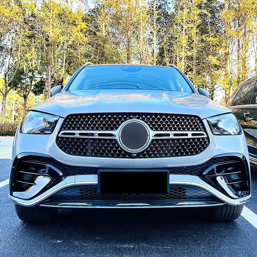 Front Bumper Spoiler Fog Light Air Vent Trim Grille Cover Sticker for Mercedes-Benz GLE-Class W167 C167 GLE450 GLE53 AMG 2023-2024 (Glossy Black), BT0485