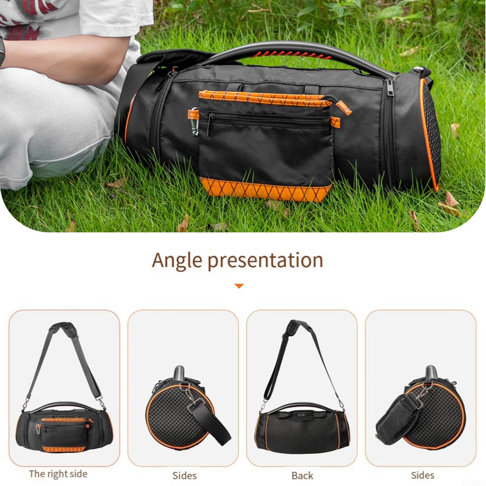 Bolsa de almacenamiento EVA a prueba de golpes para Boombox 1 2 3, carcasa rígida para altavoz con capa insonorizada, para caja de transporte compacta de viaje 47x18x18cm