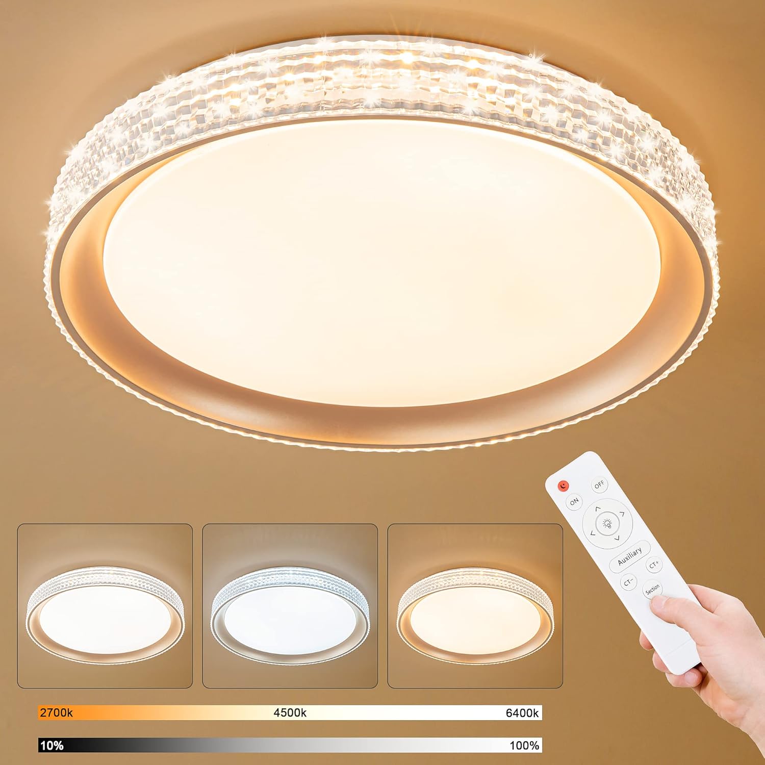 AILIGHTING LED Ceiling Light Remote Control Dimmable 2700K 4500K