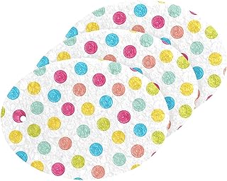 susiyo Summer Colorful Dots Scrub Sponges Multi-Use Scrubbing Sponge for Cleaning Kitchen Washing Dishes & Bathroom (Set of 3)