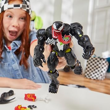 MixMashers Marvel Venom Custom Spider-Man Mix and Match Deluxe Action Figure and Accessories, Superhero Toys for Kids Ages 4 and Over with 12cm Scale (12cm)