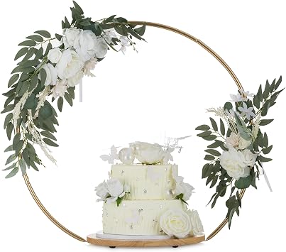 NUPTIO Wedding Gold Cake Stand 14.2 Inch Arch Cupcake Display Stands