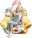 NTYNTY Clear Stuffed Animal Storage Bean Bag Chair Cover for Kids,Extra Large Beanbag Chair Cover with Zipper,PVC Bean Bag Chair Plush Toys Storage & Organizing