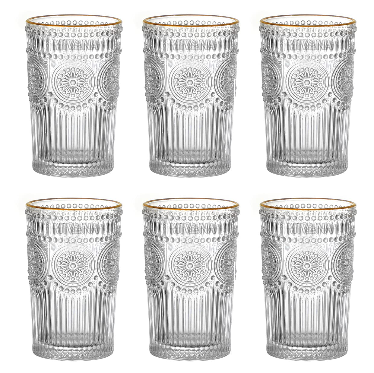 MIvana 340 ML Whiskey Glasses, Stylish Old Fashion Rocks Tumblers Lead