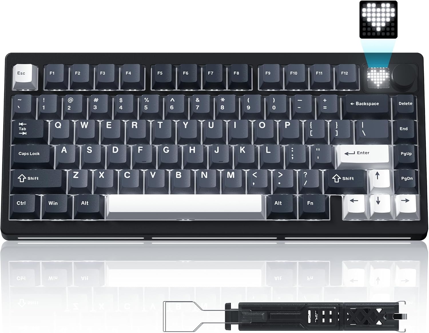 Womier 75% Wireless Mechanical Gaming Keyboard with Knob & Display