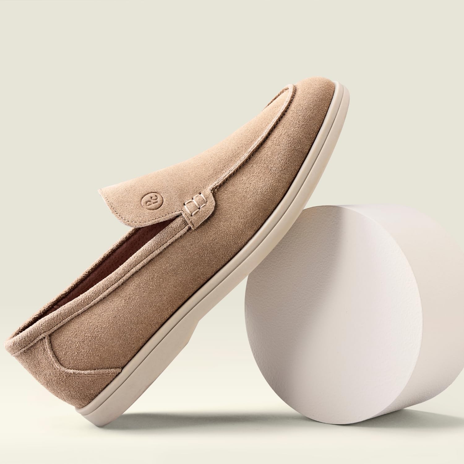 Project Cloud Mens Loafers 100% Genuine Leather with Memory Foam Insole Venetian Loafers for Men Footwear - Non Slip Moccasins Loafer Mens Casual Shoes (Mark)