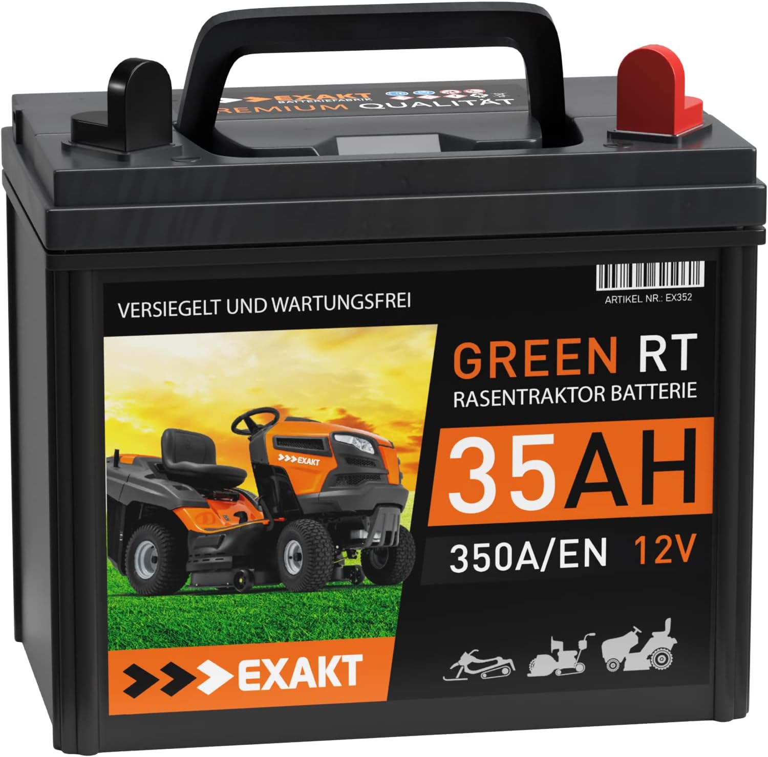 SECURA Batterie 12V 22Ah Für John Deere X116R Rasentraktor - Pluspol Links Sofort Einsetzbar