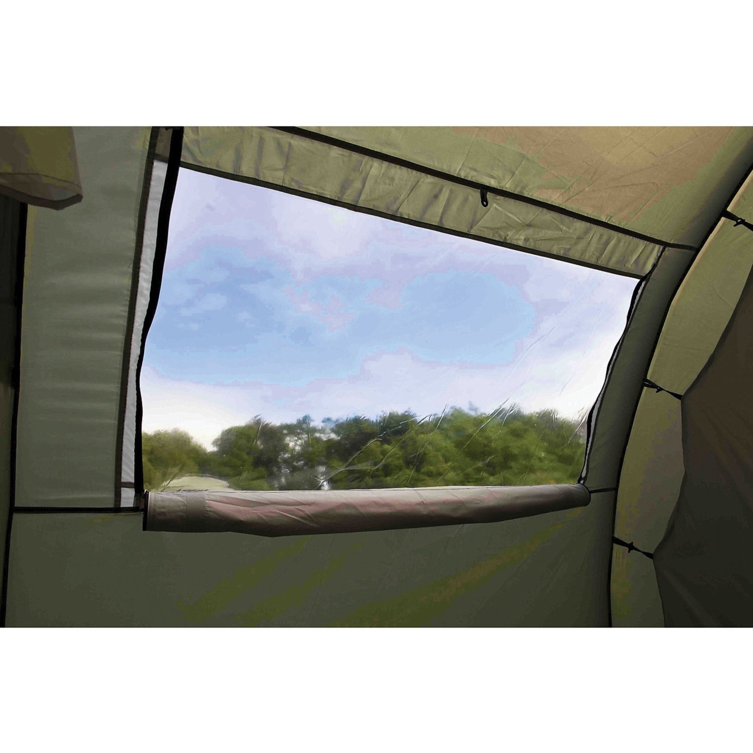 Coleman 4-Personen Zelt Coastline Deluxe Tienda de campaña de túnes de 4 plazas para Camping o Festivales, Acampada, Familiar, Impermeable hasta 3000 mm de Columna de Agua, Verde, 4 Personas