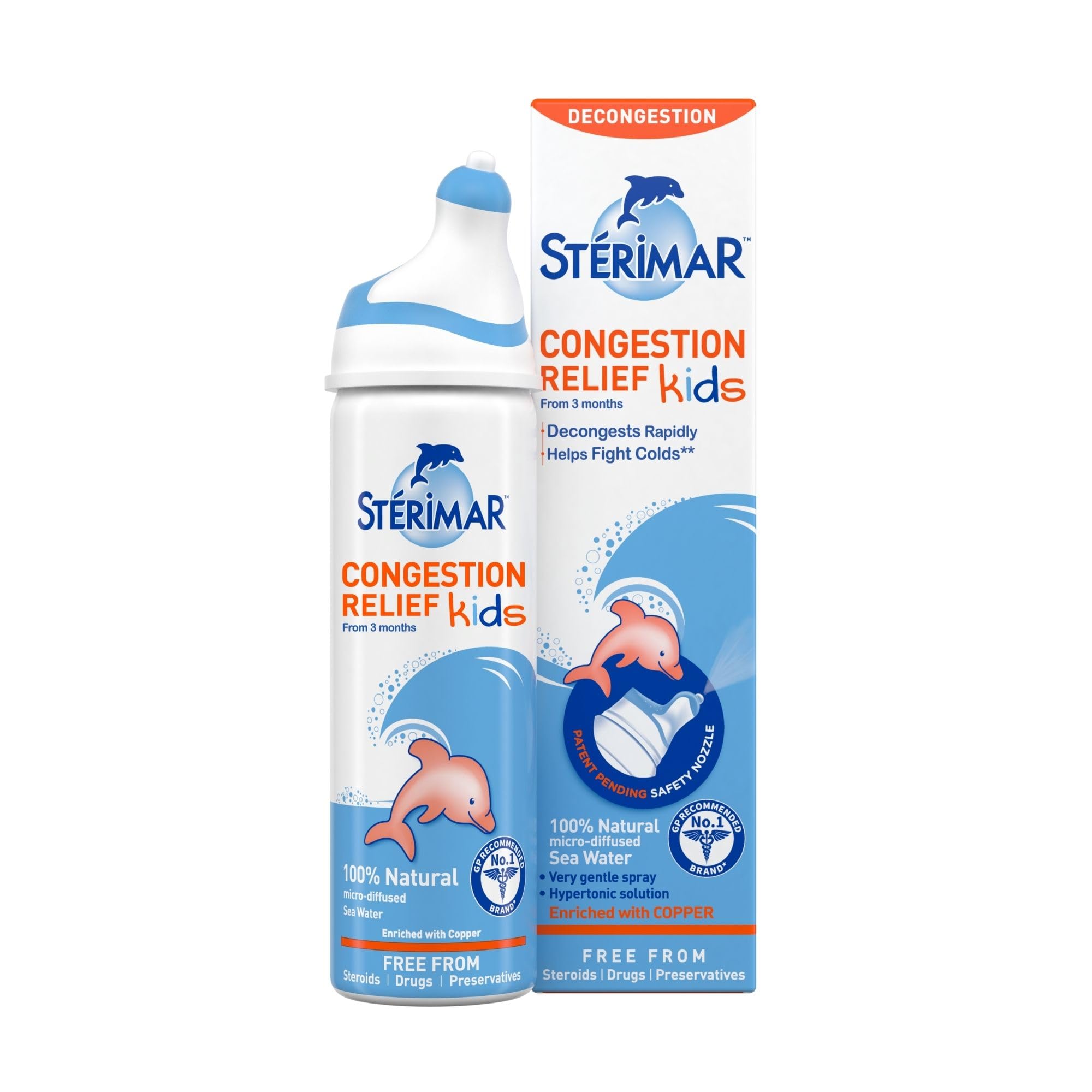 Congestion Relief Kids, Nasal Spray, 100% Natural Sea Water, 50 ml