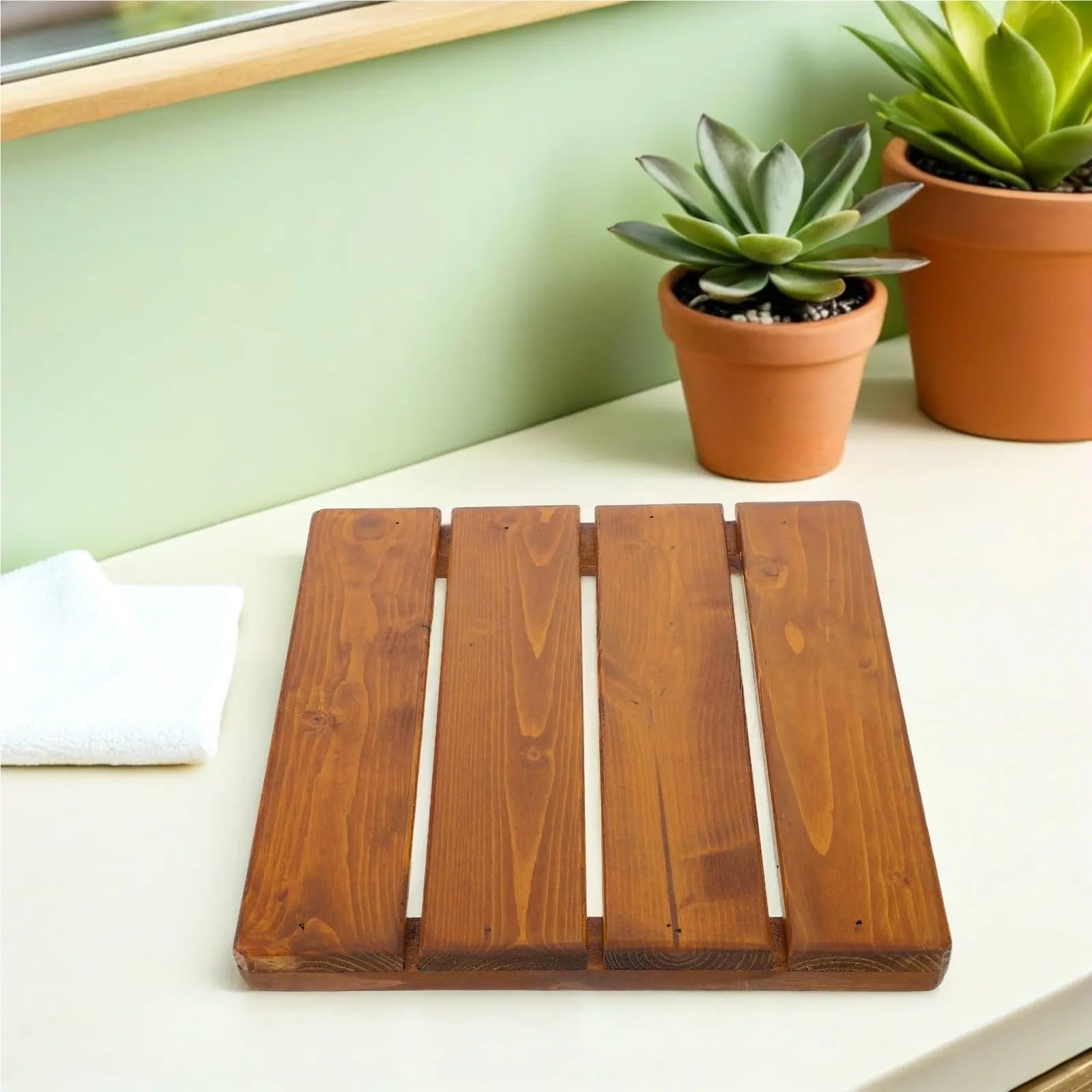 Alfombra de baño de Madera, Alfombra de baño de Drenaje rápido, Suelo de Ducha de Secado rápido for bañera, SPA, hogar