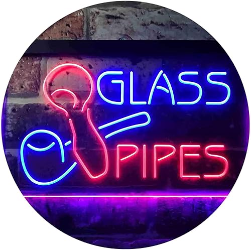 Letrero de neón LED de doble color azul y rojo 16 "x 12" st6s43-i3361-br