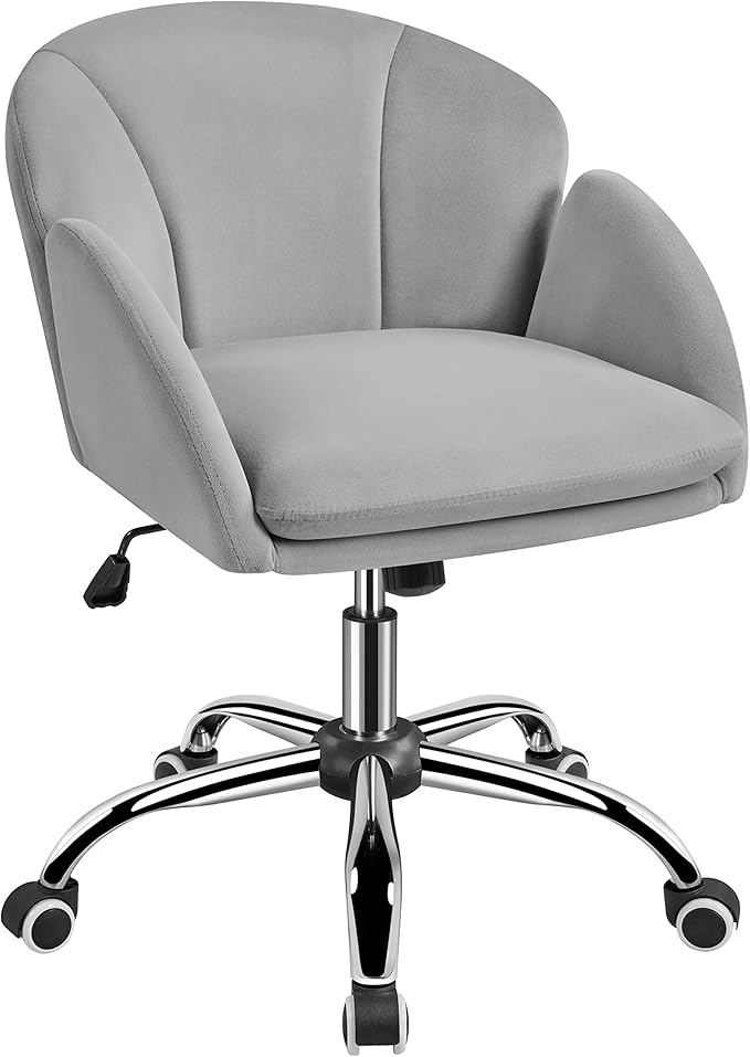 Yaheetech Cute Velvet Desk Chair for Home Office, Makeup