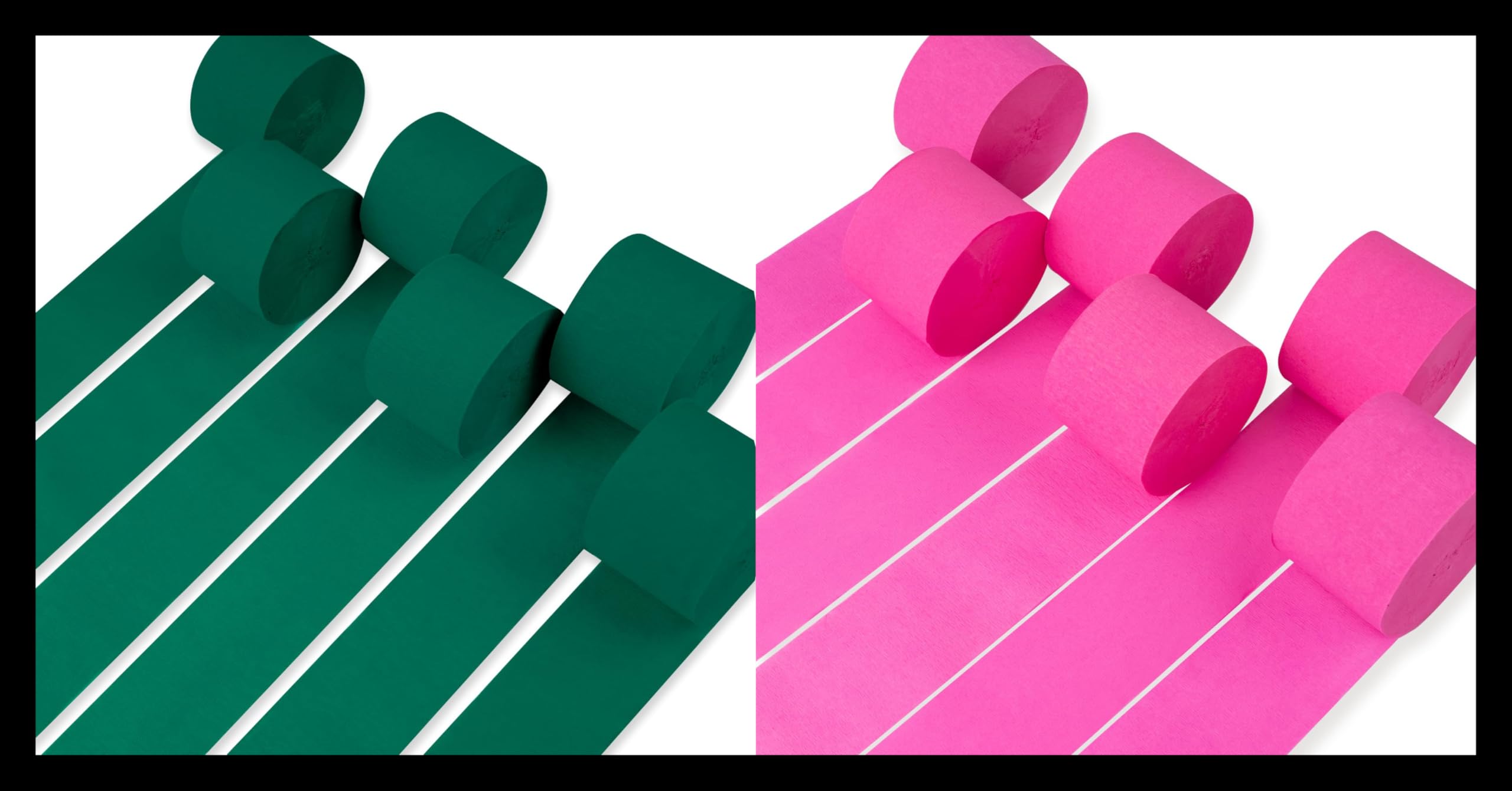 PartyWoo Crepe Paper Streamers 6 Rolls 492ft and PartyWoo Crepe Paper Streamers 6 Rolls 492ft