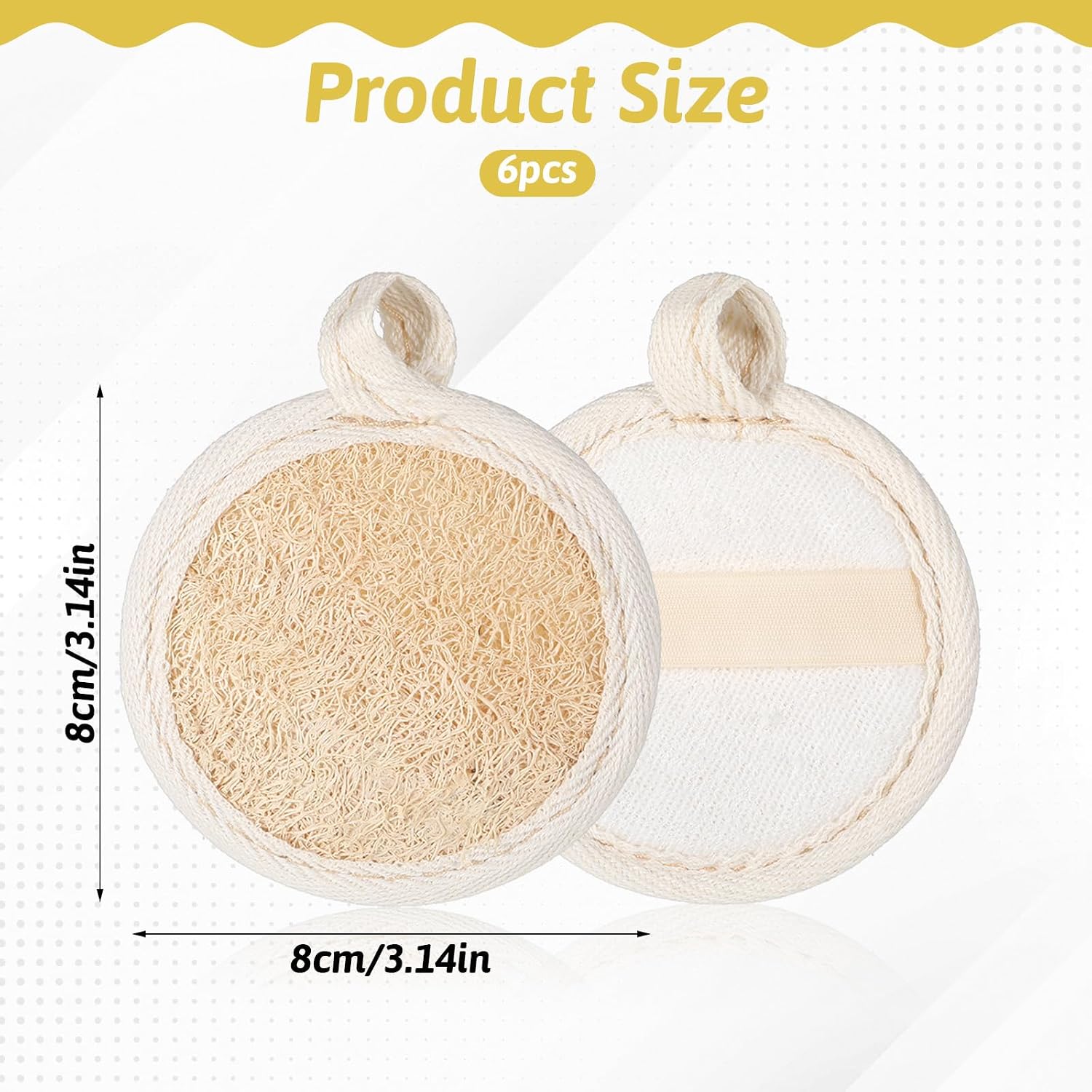 6pcs Natural Loofah Face Scrubber, Exfoliating Face Scrub Pads Organic Luffa Faces Scrub Pads Deep Cleansing Massage Pores Without Hurting The Skin for Women and Men