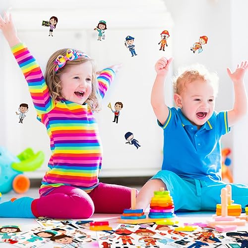 Miniatura 6 de Zonon 48 calcomanías educativas para hacer tu propia ocupación para niños, regalos de fiesta, recompensas, regalo de cumpleaños, manualidades con 8