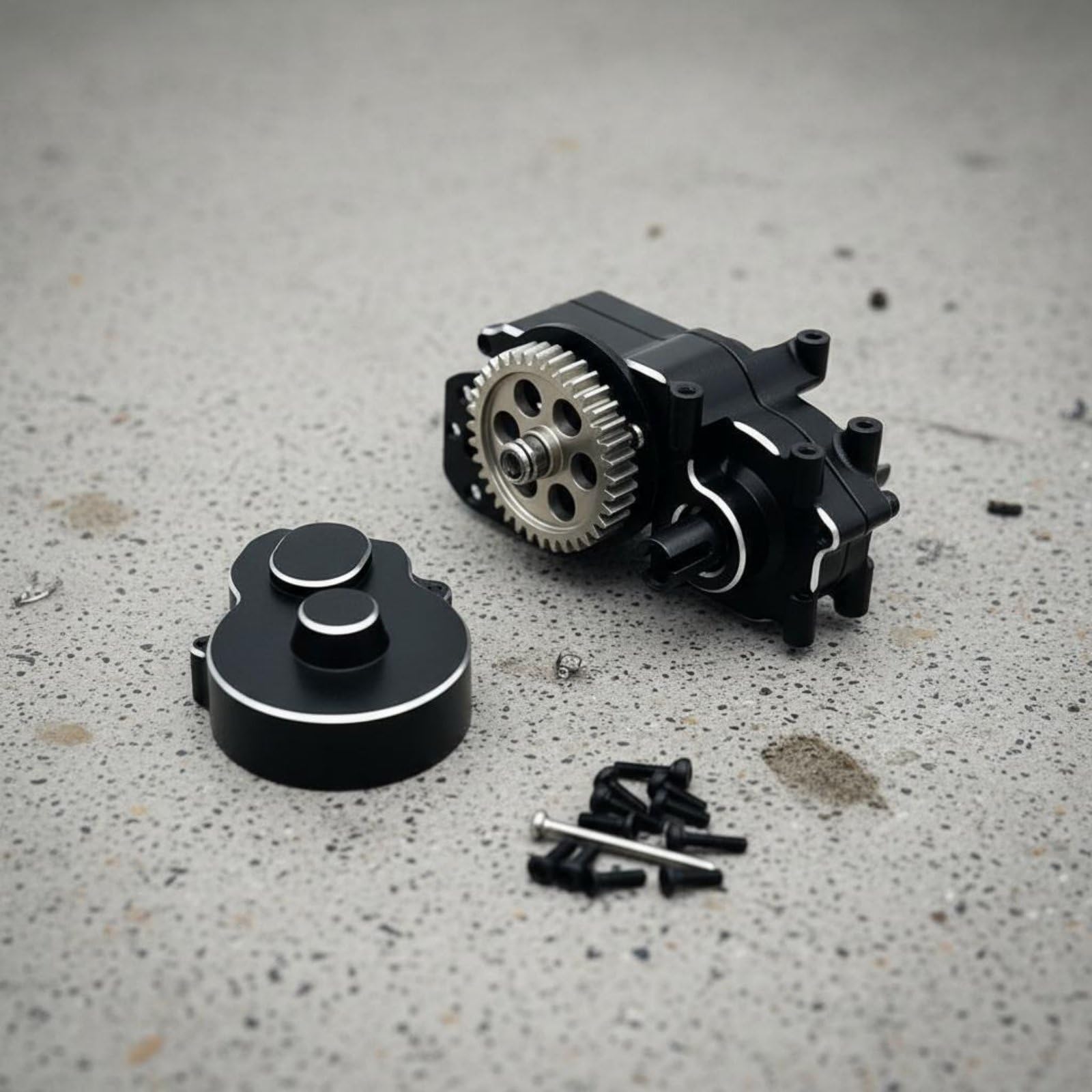 Conjunto de Caja de Cambios Trasera Alta Durabilidad Mejora Caja Cambios Trasera para Aficionados Al RC, Negro