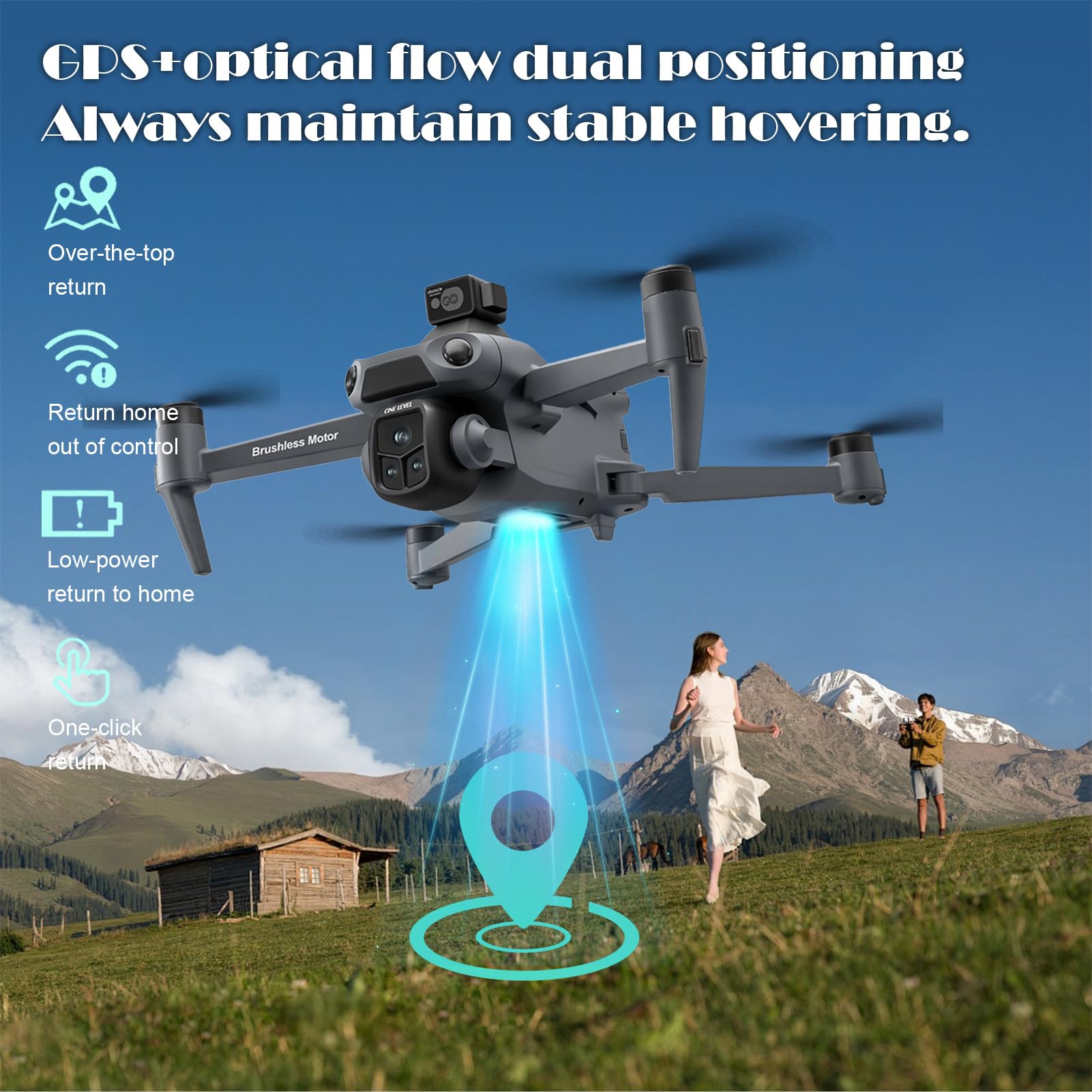 Drone 4K GPS FPV con Display HD 5" e 3 Batterie