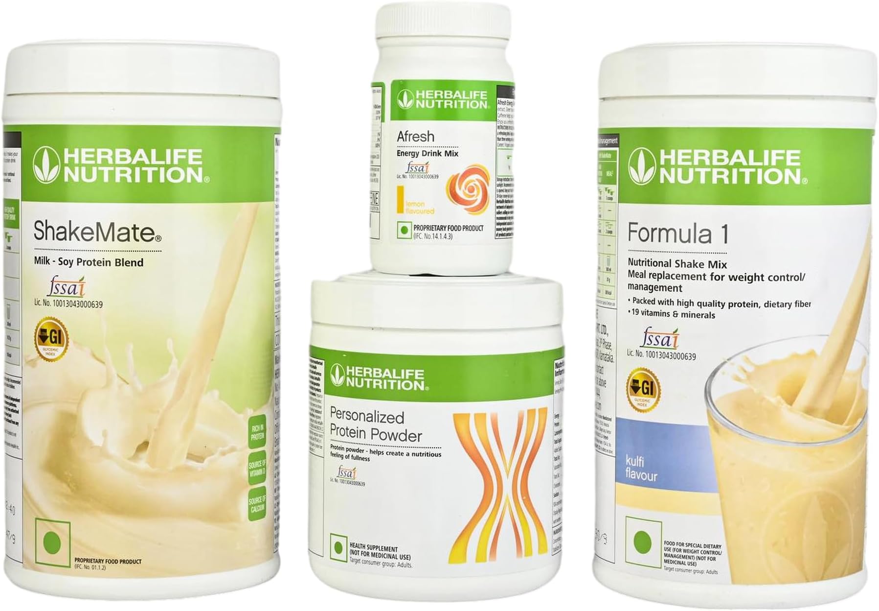 Herbalife Nutritonal Shake mix Kulfi 500gm Personalised protein powder 200gm afresh Lemon 50gm and Shakemate 500gm