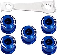 Vista 7 de YBEKI Kit de pernos de plato de grado aeronáutico 7075-T651 - Mecanizados CNC para bicicleta de carretera/MTB (platos simples y dobles), incluye