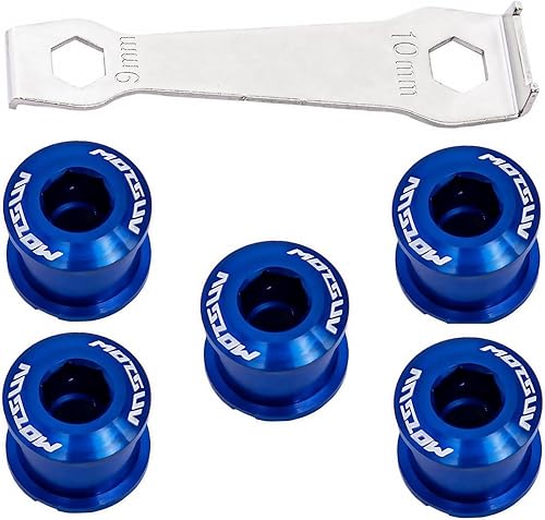 YBEKI Kit de pernos de plato de grado aeronáutico 7075-T651 - Mecanizados CNC para bicicleta de carreteraMTB (platos simples y dobles), incluye