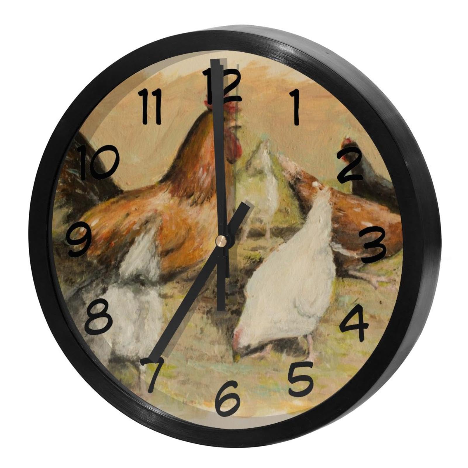 Horloge murale silencieuse à quartz pour cuisine et maison style rustique de campagne