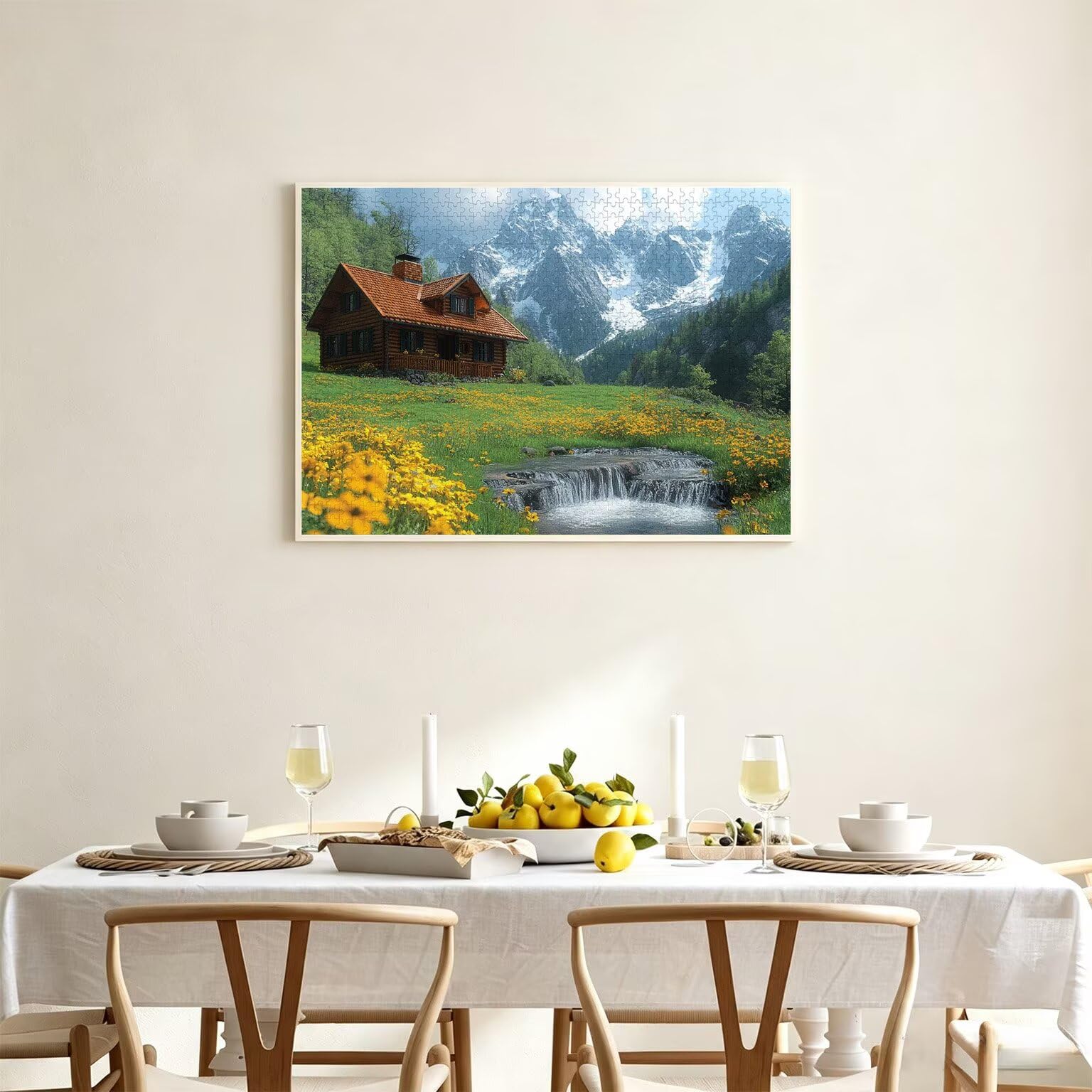 Puzzle 1314 Pieces Montagne de Neige Puzzle Adulte 75x50cm Printemps, n-805