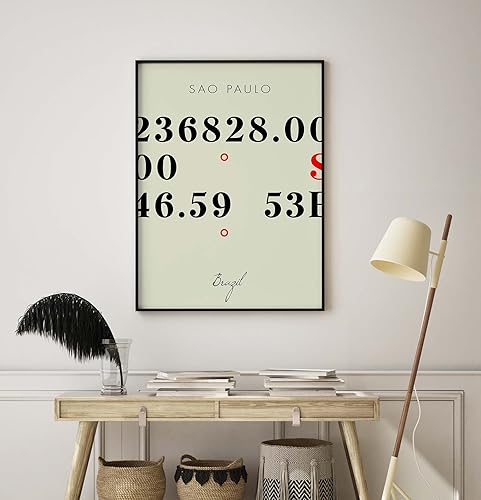 Miniatura 8 de Mapa de Sao Paulo, Brasil, Coordenadas Multilíneas de Colores (18x24)